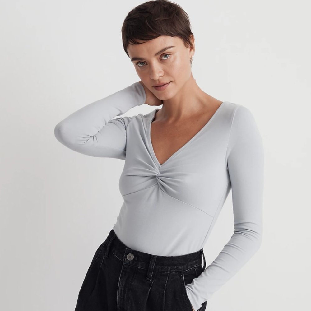 Madewell Twist-Front Long-Sleeve Tee